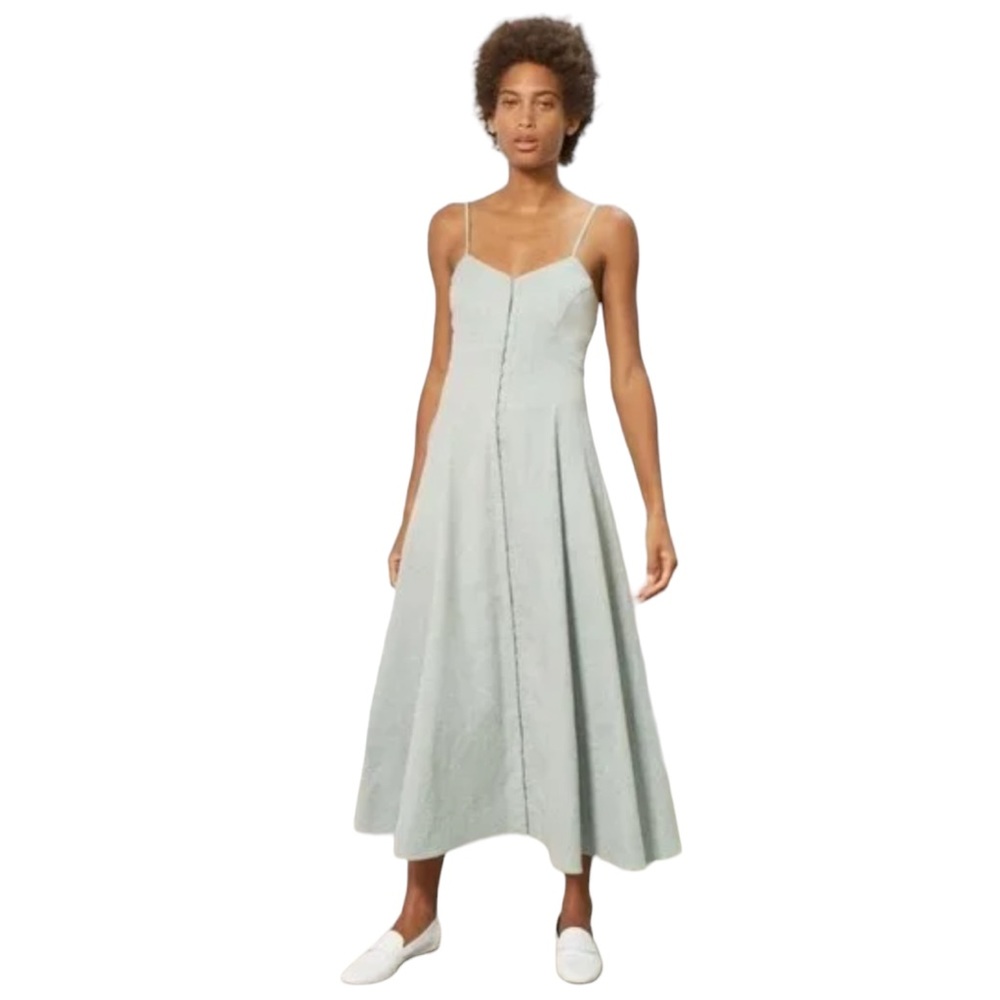 MARA HOFFMAN Blue Spaghetti Strap Hook And Eye Robyn Dress Size 10